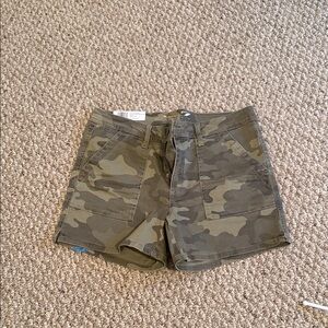 Seven7 Olive Green Camo Waistband Shorts
